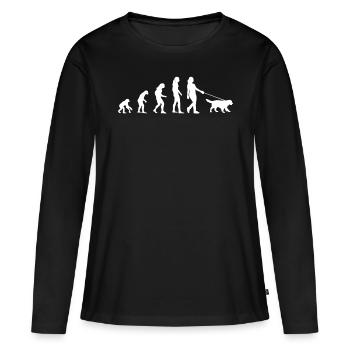 Dog owner, dog lover, owner, t shirt - Women's Premium Organic Long Sleeve Shirt - black - Front - Julia (174cm)