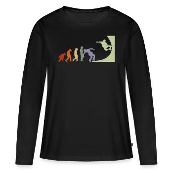 Evolution Skate skate skate skate halfpipe - T-shirt manches longues Premium bio Femme - noir - Devant - Julia (174cm)