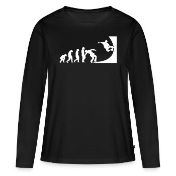 Evolution Skater Skateboard Skate halfpipe - Women's Premium Organic Long Sleeve Shirt - black - Front - Julia (174cm)