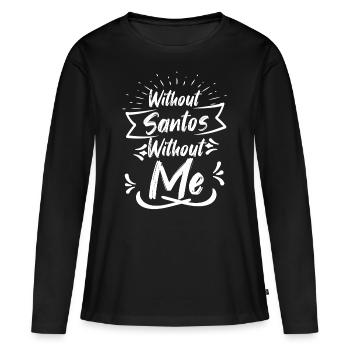 Nom de Santos - T-shirt manches longues Premium bio Femme - noir - Devant - Julia (174cm)
