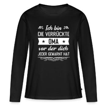 Oma Großmutter Großeltern Rentnerin Geschenk - Frauen Premium Bio Langarmshirt - Schwarz - Vorne - Julia (174cm)