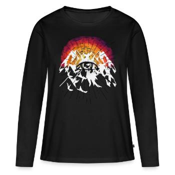Mort au-delà de Dieu Jésus Résurrection Funérailles - T-shirt manches longues Premium bio Femme - noir - Devant - Julia (174cm)