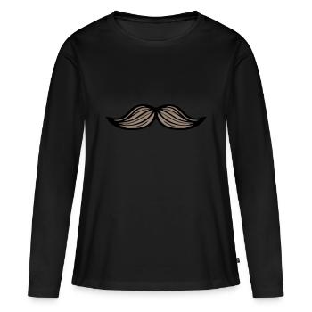 Barbe pleine barbe Schnautzer cheveux du visage cheveux - T-shirt manches longues Premium bio Femme - noir - Devant - Julia (174cm)