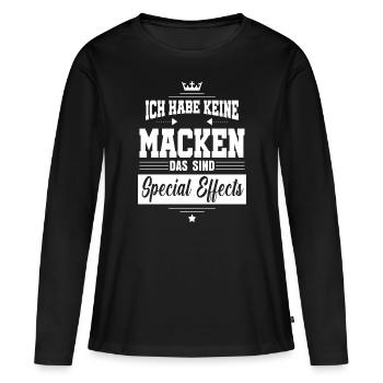 Ich habe keine Macken das sind special effects - Frauen Premium Bio Langarmshirt - Schwarz - Vorne - Julia (174cm)