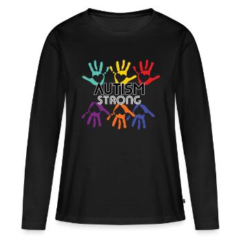 autisme - T-shirt manches longues Premium bio Femme - noir - Devant - Julia (174cm)