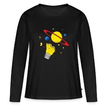 Planète espace univers univers orbite tous - T-shirt manches longues Premium bio Femme - noir - Devant - Julia (174cm)