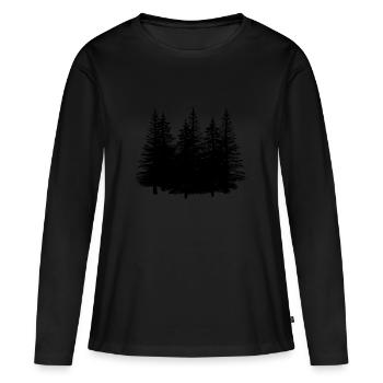 Forêt noir nature conifères arbres arbres - T-shirt manches longues Premium bio Femme - noir - Devant - Julia (174cm)