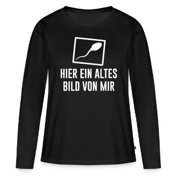Voici une vieille photo de moi - sperme - T-shirt manches longues Premium bio Femme - noir - Devant - Julia (174cm)