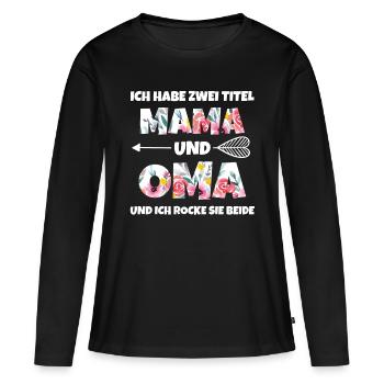 Maman et grand-mère - T-shirt manches longues Premium bio Femme - noir - Devant - Julia (174cm)
