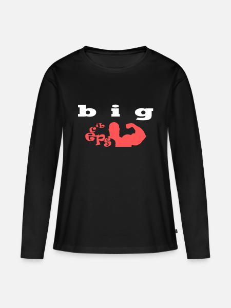 big biceps - Frauen Premium Bio Langarmshirt - Schwarz