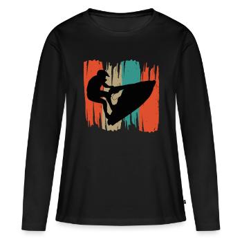 Jet ski - T-shirt manches longues Premium bio Femme - noir - Devant - Julia (174cm)