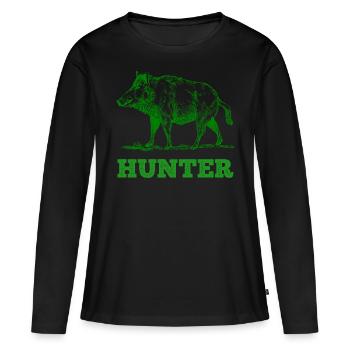 hunters - Women's Premium Organic Long Sleeve Shirt - black - Front - Julia (174cm)