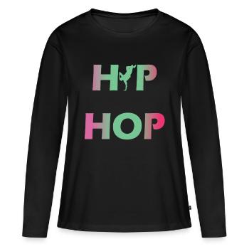 Hip hop - T-shirt manches longues Premium bio Femme - noir - Devant - Julia (174cm)