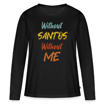 Santos - T-shirt manches longues Premium bio Femme - noir - Devant - Julia (174cm)