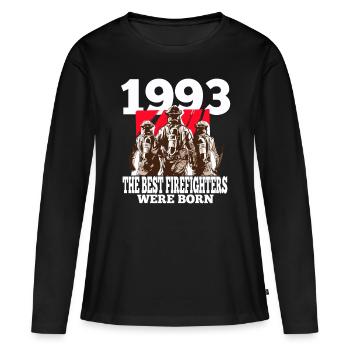 Feuerwehrmann Geschenk 1993 Geburtstag Feuerwehr - Frauen Premium Bio Langarmshirt - Schwarz - Vorne - Julia (174cm)