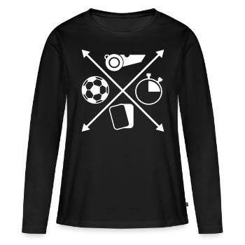 arbitre - T-shirt manches longues Premium bio Femme - noir - Devant - Julia (174cm)