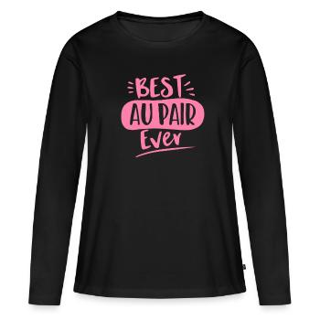 Meilleure fille au pair de tous les temps - T-shirt manches longues Premium bio Femme - noir - Devant - Julia (174cm)