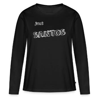 Nom de Santos - T-shirt manches longues Premium bio Femme - noir - Devant - Julia (174cm)