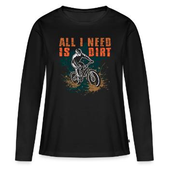 Mountainbiker - Frauen Premium Bio Langarmshirt - Schwarz - Vorne - Julia (174cm)