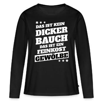 Kein Dicker Bauch - Frauen Premium Bio Langarmshirt - Schwarz - Vorne - Julia (174cm)