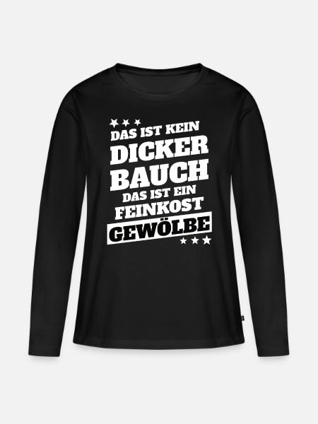 Kein Dicker Bauch - Frauen Premium Bio Langarmshirt - Schwarz