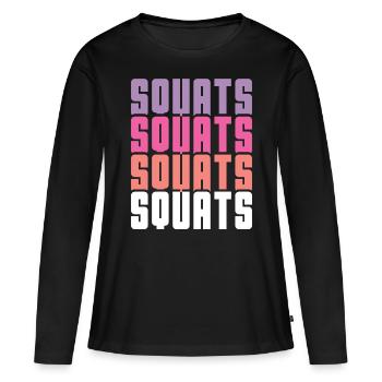 Squats - Frauen Premium Bio Langarmshirt - Schwarz - Vorne - Julia (174cm)