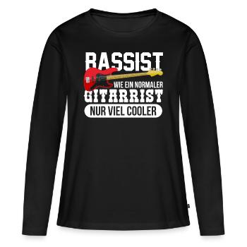 Bassist E-Bass Musiker Gitarrist Geschenk - Frauen Premium Bio Langarmshirt - Schwarz - Vorne - Julia (174cm)