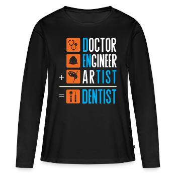 Dentiste dentiste dent dents dents cadeau dentaire - T-shirt manches longues Premium bio Femme - noir - Devant - Julia (174cm)