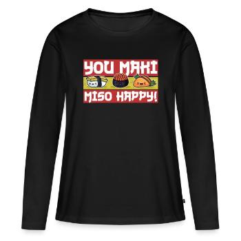 Sushi - Frauen Premium Bio Langarmshirt - Schwarz - Vorne - Julia (174cm)