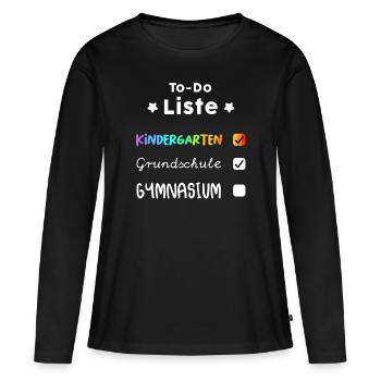 École secondaire de gymnase, cadeau de 5e année - T-shirt manches longues Premium bio Femme - noir - Devant - Julia (174cm)
