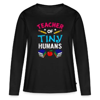 Professeur d'école primaire Professeur d'école primaire - T-shirt manches longues Premium bio Femme - noir - Devant - Julia (174cm)