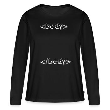 programmation html css geek - T-shirt manches longues Premium bio Femme - noir - Devant - Julia (174cm)