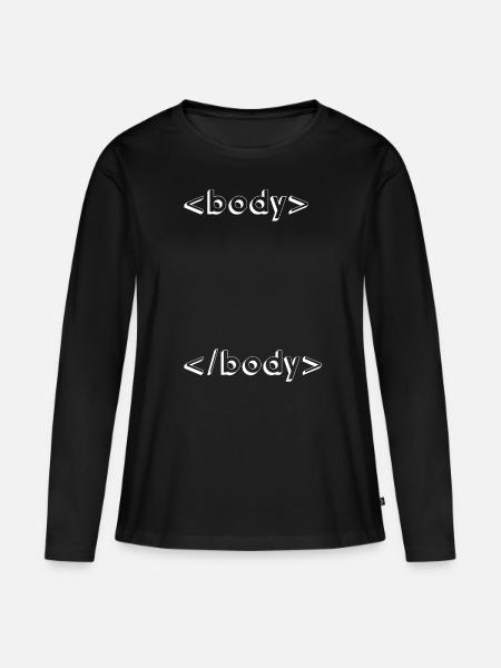 html css geek programmierung - Frauen Premium Bio Langarmshirt - Schwarz