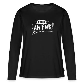Fille au pair fière - T-shirt manches longues Premium bio Femme - noir - Devant - Julia (174cm)