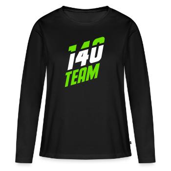 140 ÉQUIPE cent quarante - T-shirt manches longues Premium bio Femme - noir - Devant - Julia (174cm)