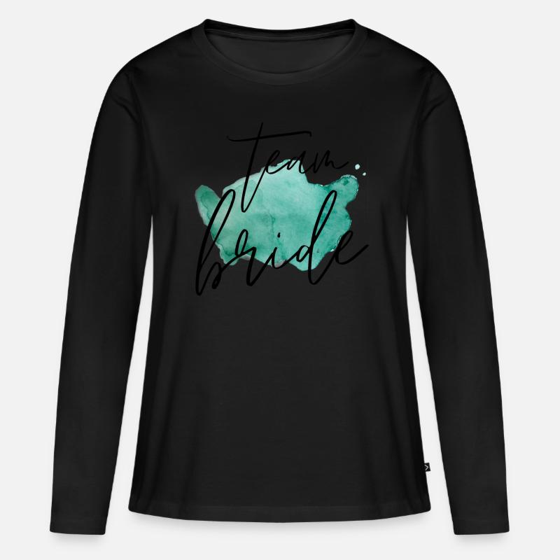Team-Bride - aquarell - Frauen Premium Bio Langarmshirt - Schwarz