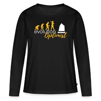 Evolution Of Optimists - T-shirt manches longues Premium bio Femme - noir - Devant - Julia (174cm)
