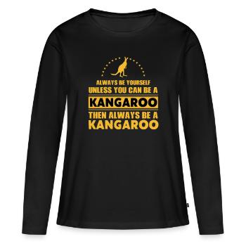 Kangaroo - Women's Premium Organic Long Sleeve Shirt - black - Front - Julia (174cm)