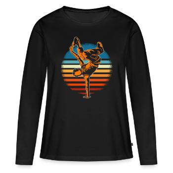 Breakdance B-Boy Breaker Breakdancer B-Girl HipHop - T-shirt manches longues Premium bio Femme - noir - Devant - Julia (174cm)