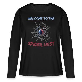 Araignée dans la toile d'araignée - T-shirt manches longues Premium bio Femme - noir - Devant - Julia (174cm)
