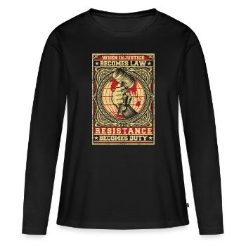Justice Injustice Law Resistance Court - Women's Premium Organic Long Sleeve Shirt - black - Front - Julia (174cm)