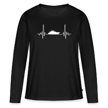 yacht - T-shirt manches longues Premium bio Femme - noir - Devant - Julia (174cm)