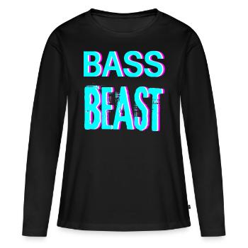 Techno Music House Rave Festival Clothing - Women's Premium Organic Long Sleeve Shirt - black - Front - Julia (174cm)