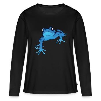 Grenouille de dard de poison de la forêt tropicale grenouille de dard bleue - T-shirt manches longues Premium bio Femme - noir - Devant - Julia (174cm)