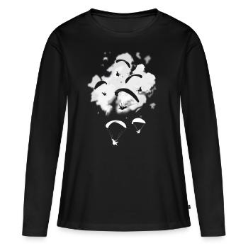 Gleitschirm - Frauen Premium Bio Langarmshirt - Schwarz - Vorne - Julia (174cm)