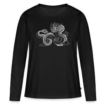 avec des dragons chinois dragon chinois asie - T-shirt manches longues Premium bio Femme - noir - Devant - Julia (174cm)