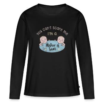 Zwillinge - Frauen Premium Bio Langarmshirt - Schwarz - Vorne - Julia (174cm)