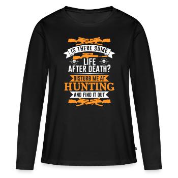 Chasse chasse - T-shirt manches longues Premium bio Femme - noir - Devant - Julia (174cm)
