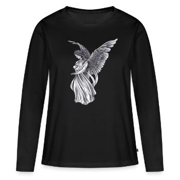 Angel Mystical Altar Heaven Wing Symbol Style - Women's Premium Organic Long Sleeve Shirt - black - Front - Julia (174cm)