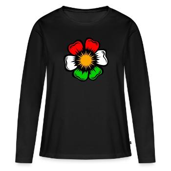 kurdistan flag kurdi azadi flower gül - Women's Premium Organic Long Sleeve Shirt - black - Front - Julia (174cm)